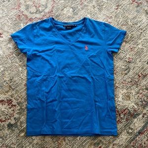 Girls polo V-neck extra small blue T-shirt.( L)